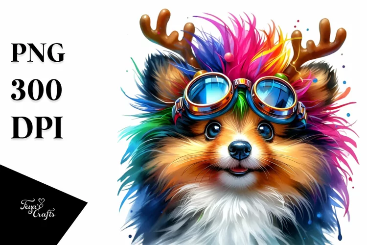 Vibrant Shetland Sheepdog Portrait PNG