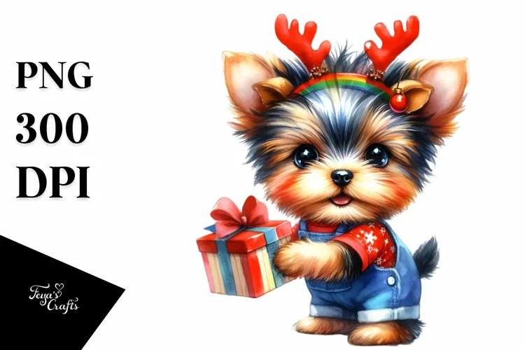 Vibrant Yorkshire Terrier Portrait PNG