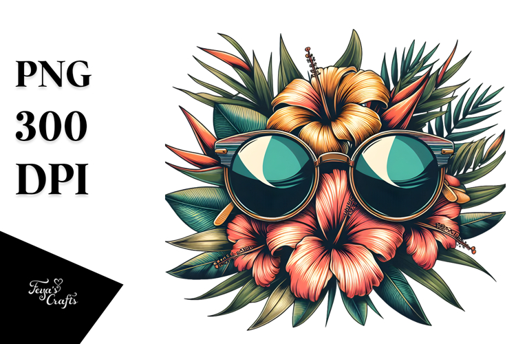 Tropical Sunglasses, Vector Style example image 1