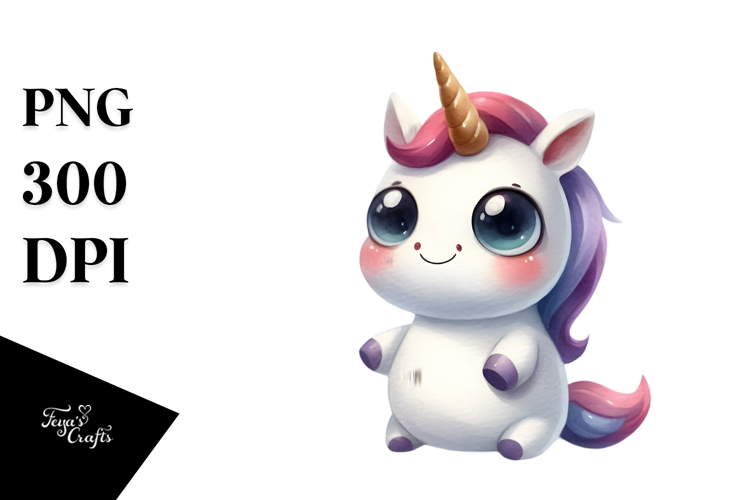 Funny Expressive Unicorn Baby PNG