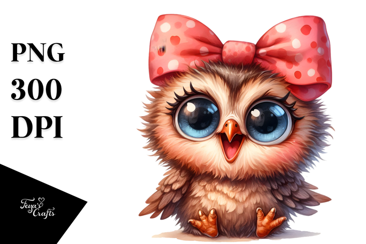 Funny Baby Owl Portrait Sticker Clipart