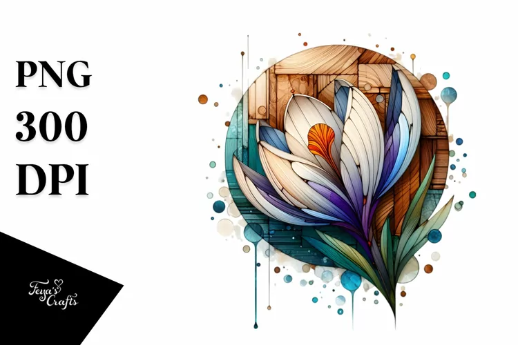 Stained Crocus with Metalic Insertions | Sublimation |