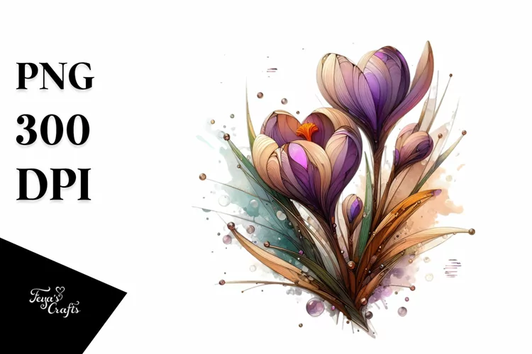 Stained Crocus with Metalic Insertions | Sublimation |