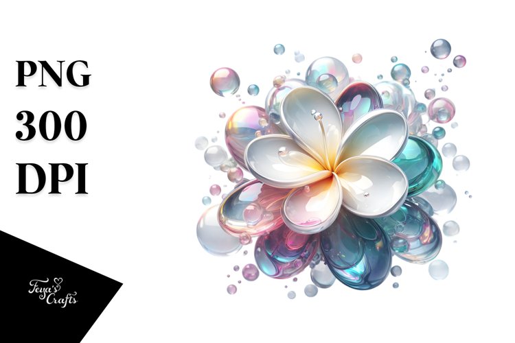 Abstract Gardenia Watercolor Splash | Clipart