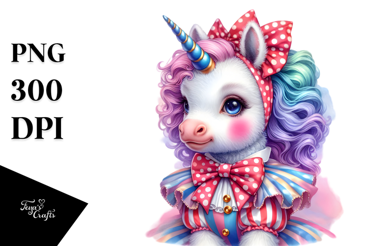 colorful Baby Unicorn in Polka Dancers Costume