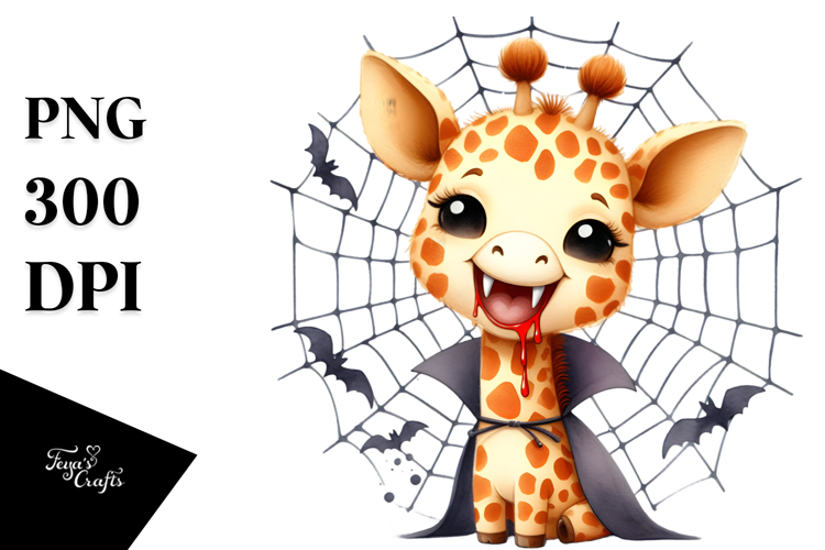 Cute Giraffe Watercolor Sticker Clipart