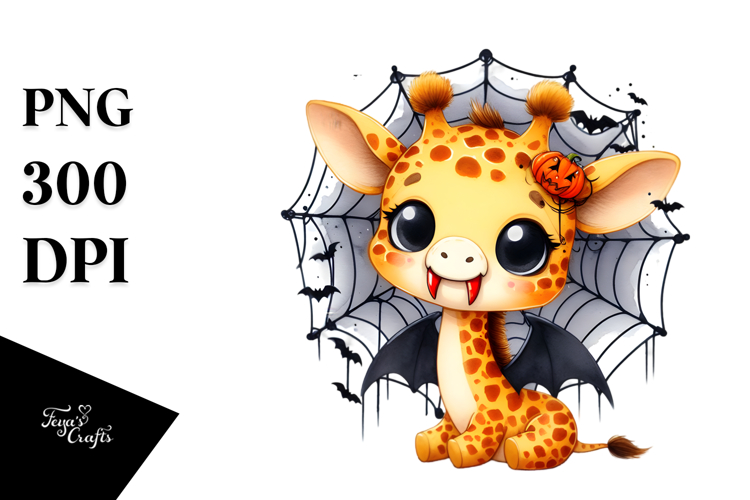Cute Giraffe Watercolor Sticker Clipart