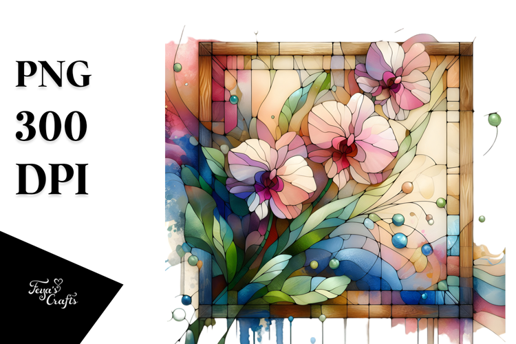 Pastel Stained Wooden Sweet Pea, PNG