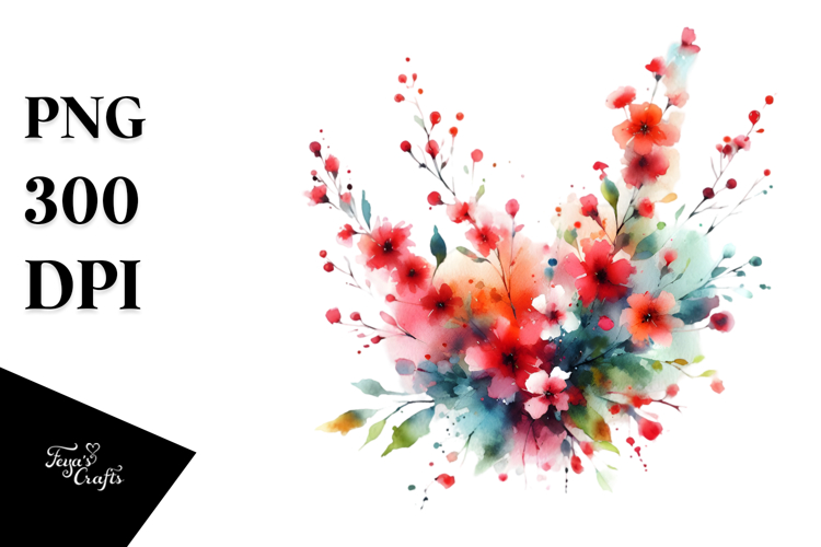 Red Flower Clipart Image 15
