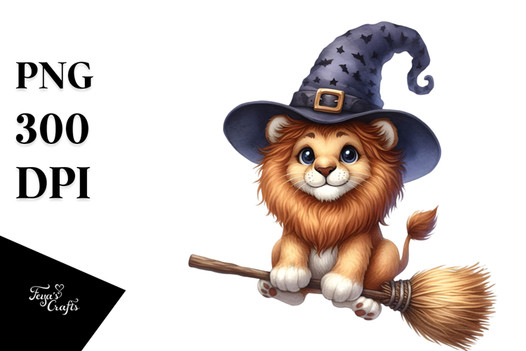 Cute Lion Watercolor Sticker Clipart