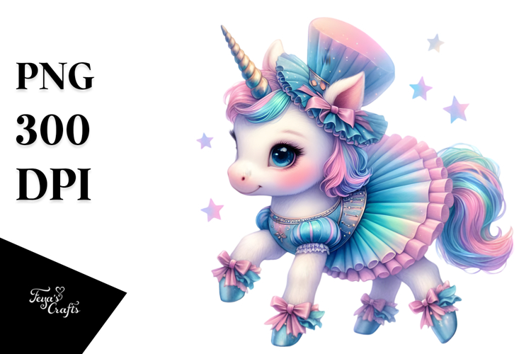 colorful Baby Unicorn in Minuet Dancers Outfit