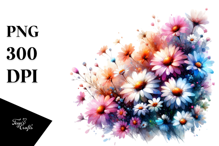 Pastel Watercolor Flower Png Image 12