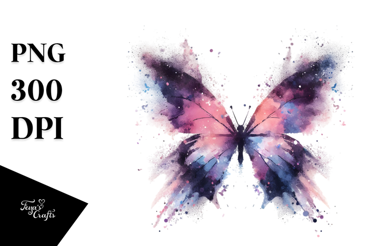 Grungy Butterfly Made of Silhouettes PNG
