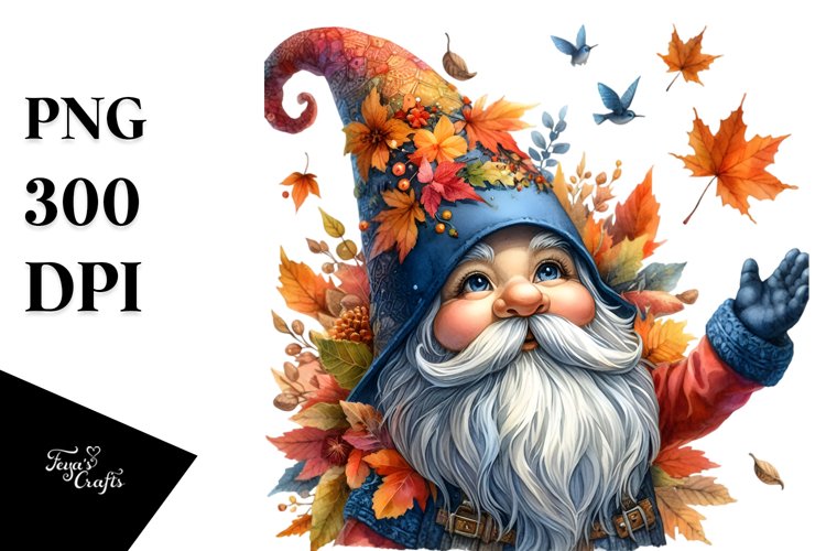 Vibrant Autumn Gnome PNG