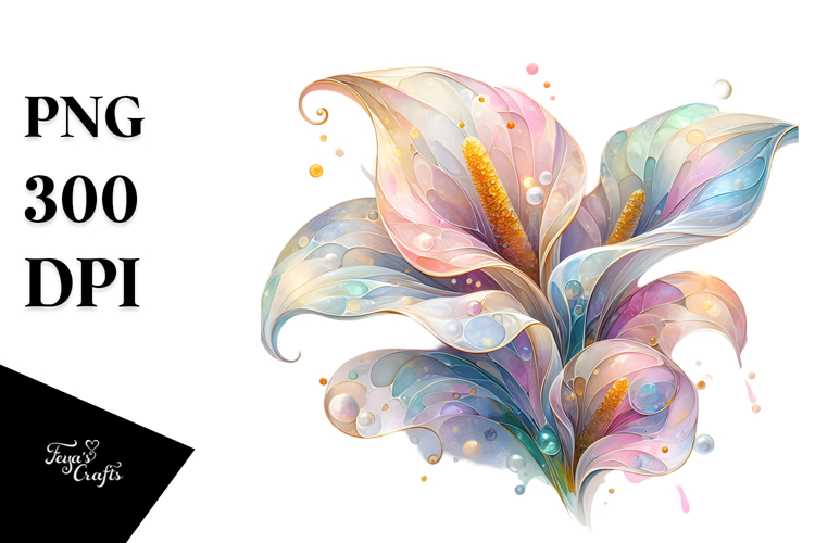 Shiny Calla Lily, Abstract PNG example image 1