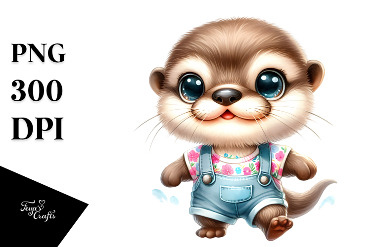 Energetic Baby Otter PNG