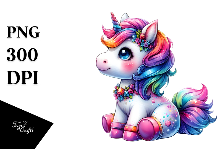 Cute Baby Unicorn PNG