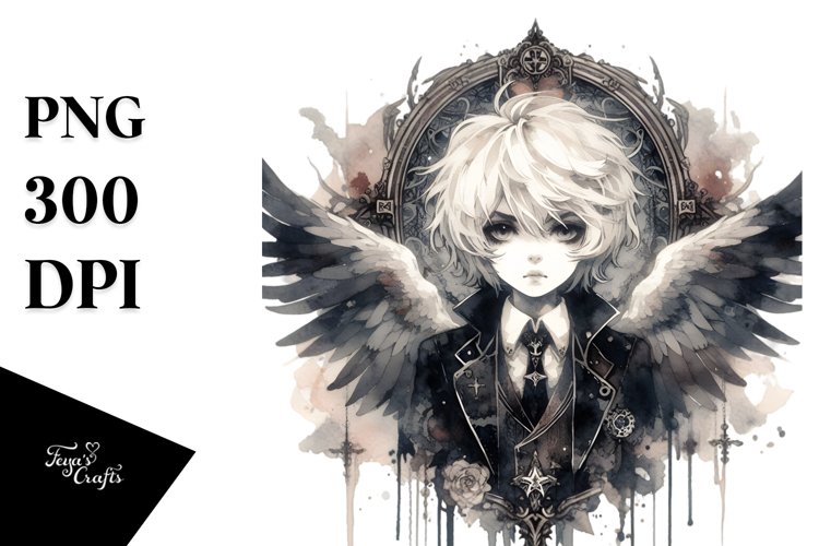 Watercolor Gothic Boy | Sublimation | Clipart
