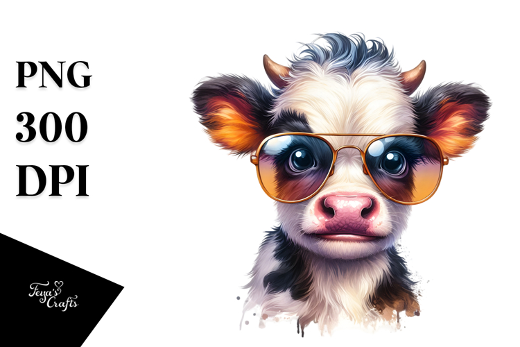 Funny Baby Cow PNG