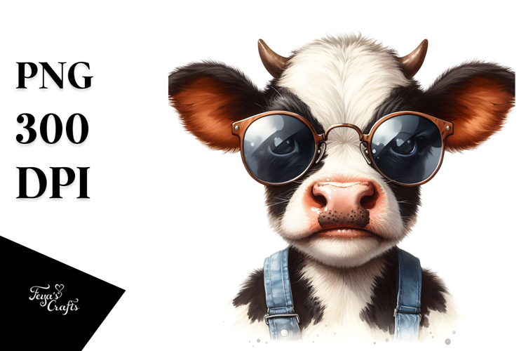 Funny Baby Cow PNG