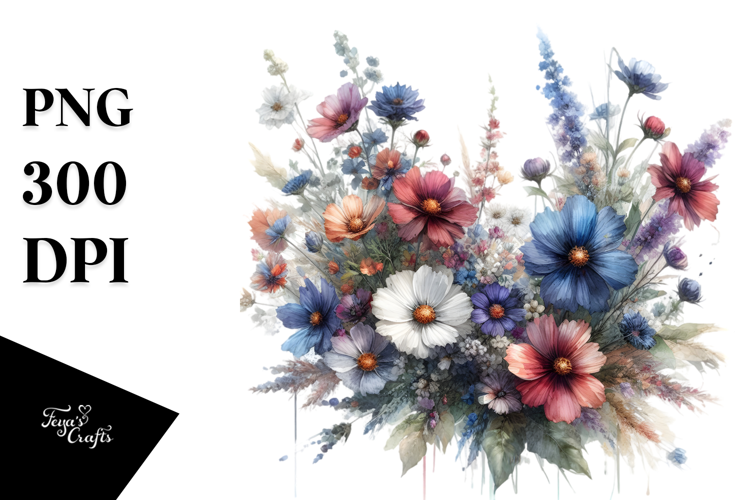 Colorful Wildflowers PNG