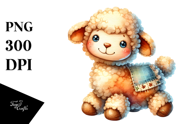 Colorful Baby Lamb Plush Sewed Clipart