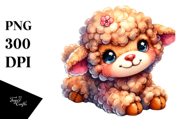 Colorful Baby Lamb Plush Sewed Clipart
