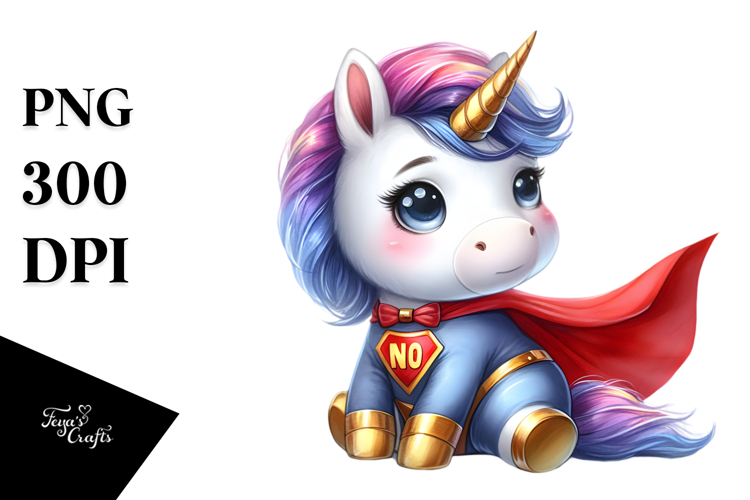 Baby Unicorn Watercolor Hero Pose