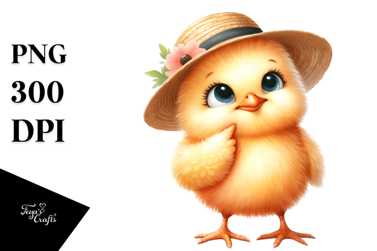 Baby Chick Sun Hat | Thoughtfull Goofy Smile | Sublimation