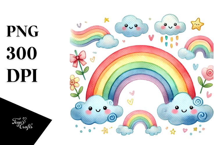 Cute Rainbow Sun PNG