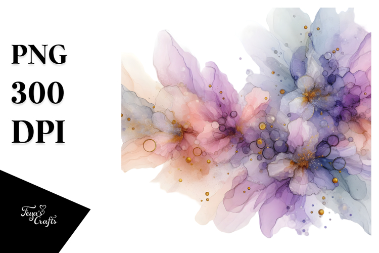 Vibrant Lavender with Metallic Insertions PNG