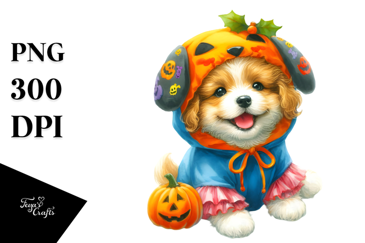 Boho Witch and Cat Halloween Clipart