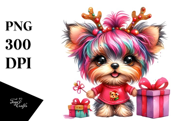 Crazy Yorkipoo Portrait PNG example image 1