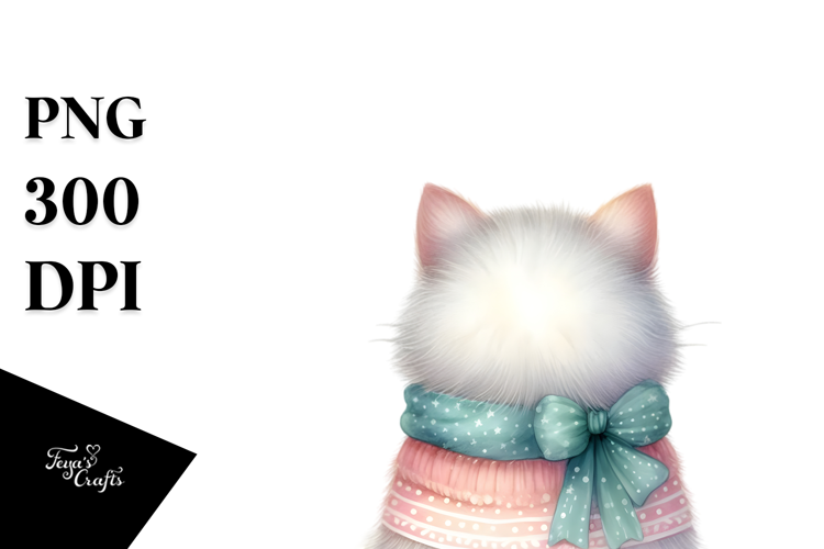 Pastel Colors Cat with Christmass Decorations, PNG