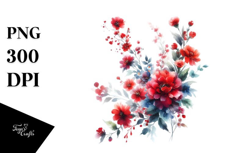Vibrant Red Flowers Watercolor