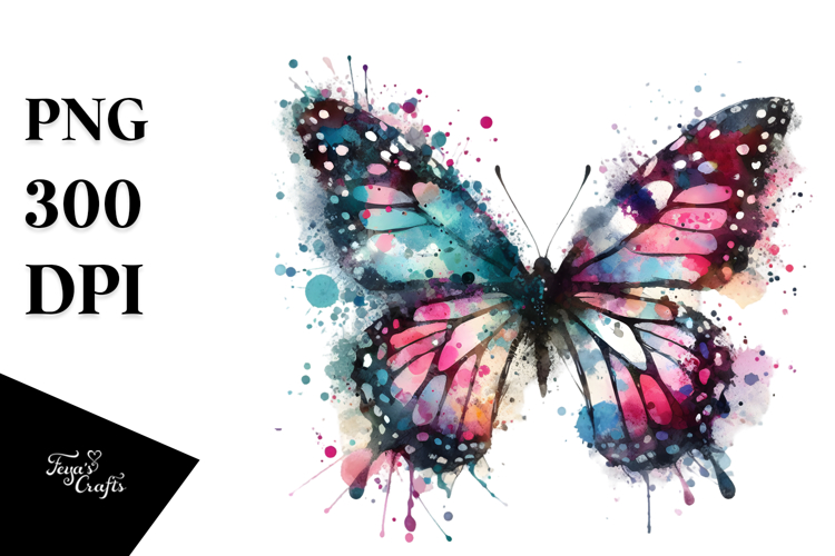 Grungy Butterfly Splashes PNG