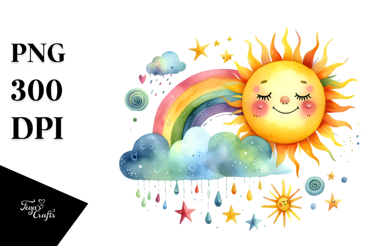 Whimsical Watercolor Star in Colorful Style
