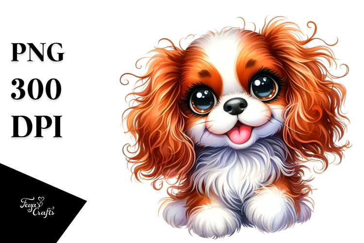 Creative Cartoon Cavalier King Charles Spaniel PNG