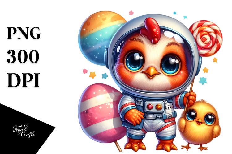 Vibrant Cute Baby Rooster PNG
