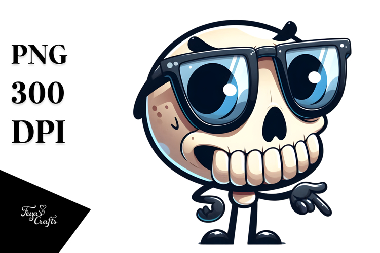 Sarcastic Skull with Oversized Sunglasses