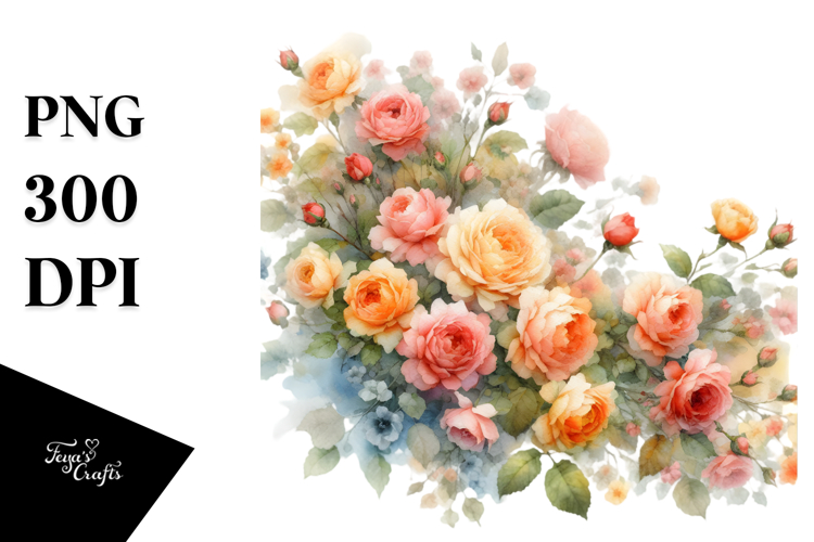 Colorful Orange Roses | Clipart