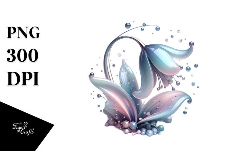 Glossy Snowdrop with Insertions, High-Res PNG