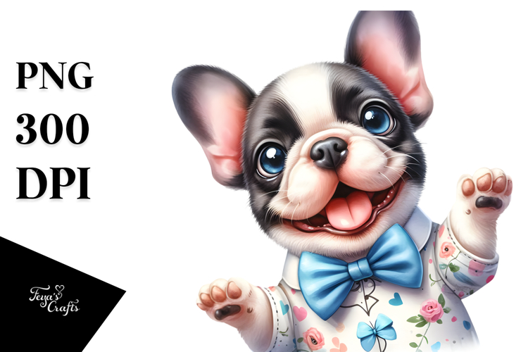 Happy French Bulldog Puppy PNG