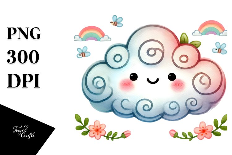 Cute Cloud Clipart Image 6