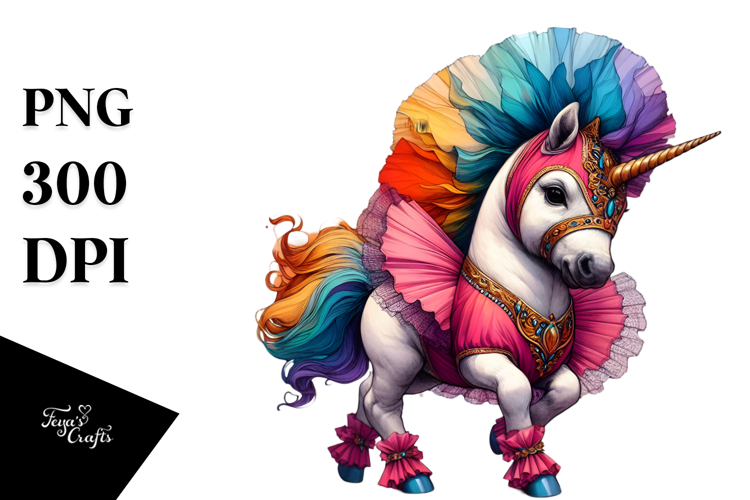 Colorful Baby Unicorn in Volta Dancers Outfit