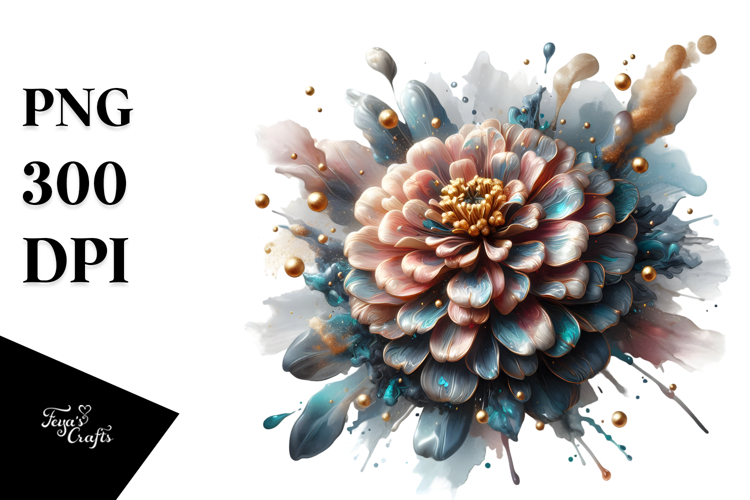 Glossy Zinnia Abstract PNG