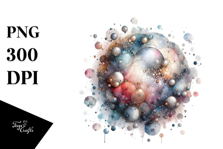 Abstract Watercolor Cosmos -Like Sublimation Clipart