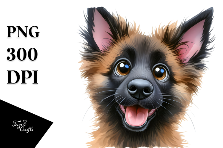 Watercolor Cute Malinois
