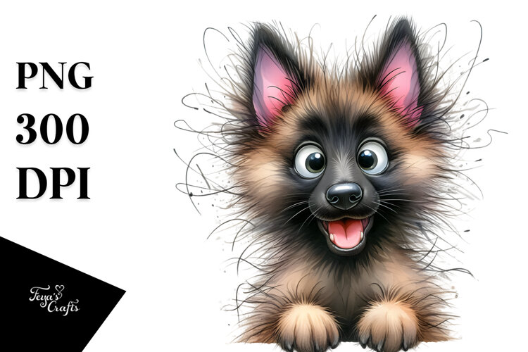 Watercolor Cute Malinois example image 1