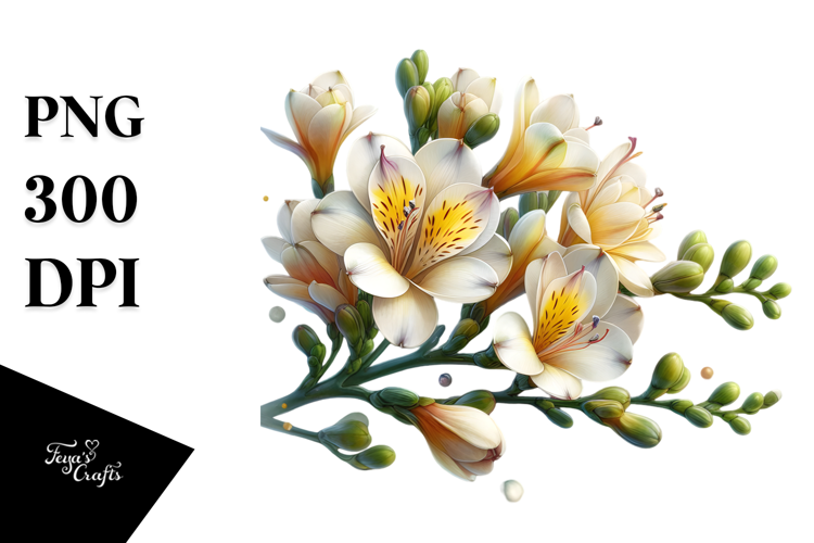 Freesia with Metallic Details PNG